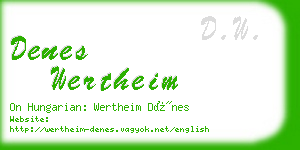 denes wertheim business card